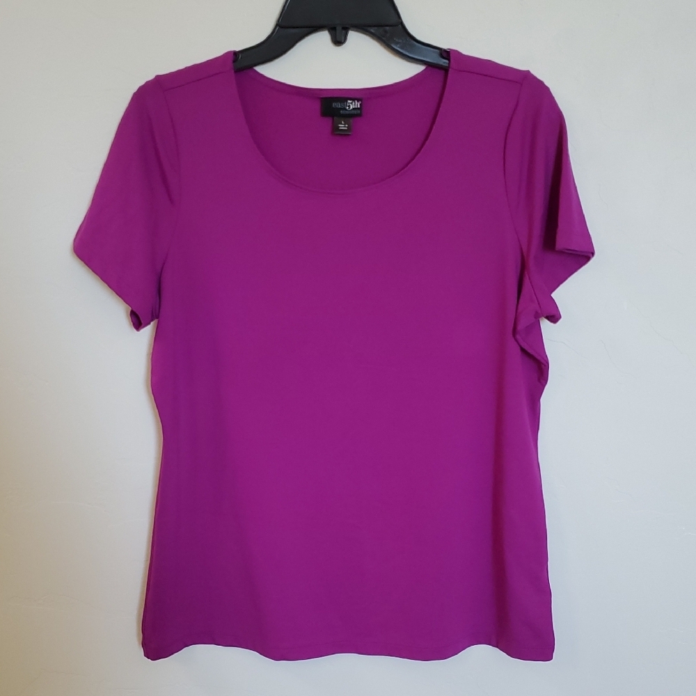 Silky Short Sleeve Popover Top Size Lg